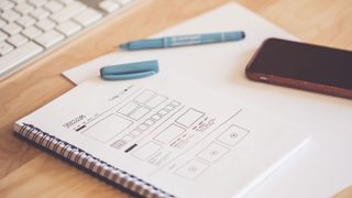 UI vs UX: wireframe on a piece of paper