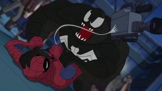 Spider-Man and Venom in The Spectacular Spider-Man.