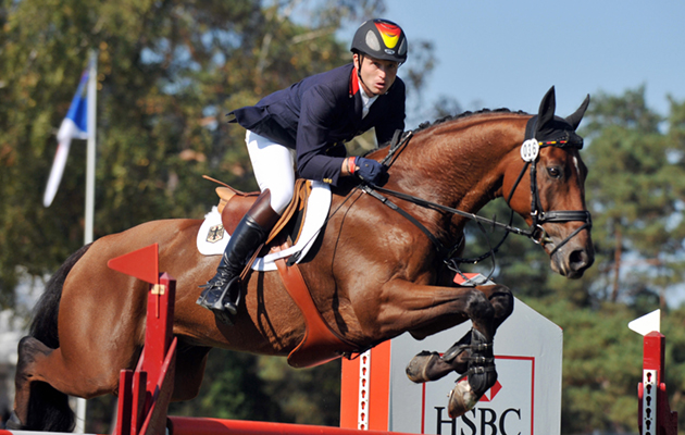 German Michael Jung (third placed) jumps