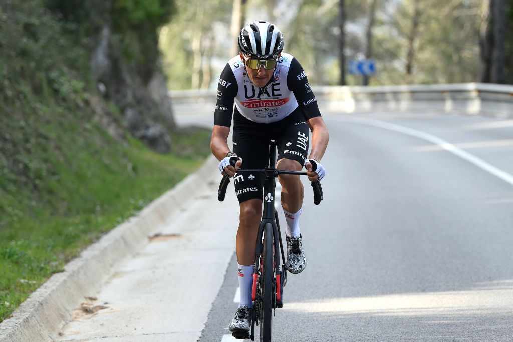 MOLINS DE REI SPAIN MARCH 25 EDITORS NOTE Alternate crop Marc Soler of Spain and UAE Team Emirates competes in the breakaway during the 102nd Volta Ciclista a Catalunya 2023 Stage 6 a 1741km stage from Martorell to Molins de Rei UCIWT on March 25 2023 in Molins de Rey Spain Photo by David RamosGetty Images