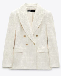 Textured Double-Breasted Blazer | £69.99/$84.77 | Zara