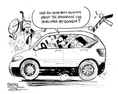 Editorial cartoon Tech Google Driverless Car