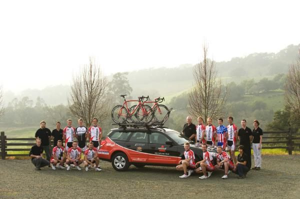 Bissell Pro Cycling Team pose for the cameras