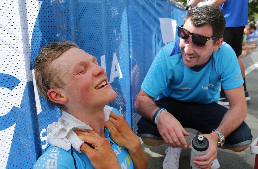 DS CJ Sutton with an exhausted and cramping Sam Jenner