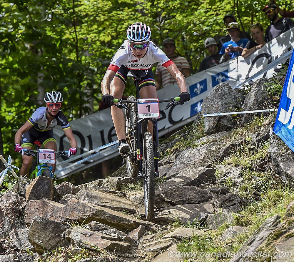 World Cup leader Annika Langvad (Den) Specialized Racing has always struggled on the Mont Ste-Anne course