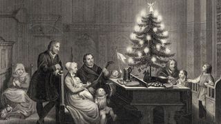 German Protestants sought to replace ornate Nativity scenes with the simpler tree.