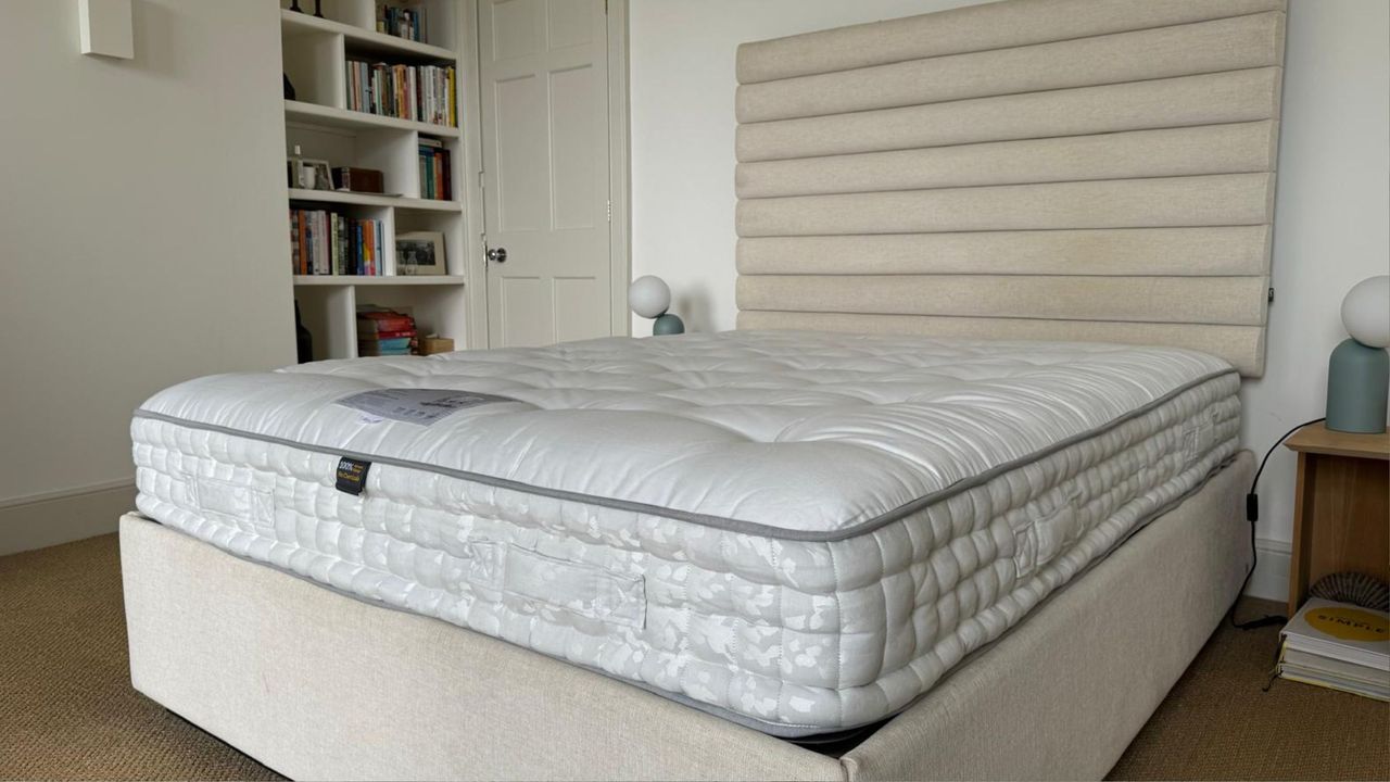This is the Button &amp; Sprung Southdown on our expert's bed. It looks really smart