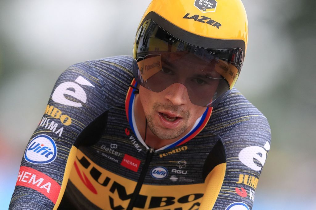 Primoz Roglic (Jumbob-Visma) in the stage 5 time trial at the Tour de France