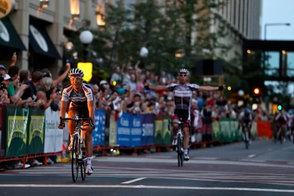 Hilton Clarke (UnitedHealthCare) takes the win with no one in site while teammate Carl Menzies takes second.