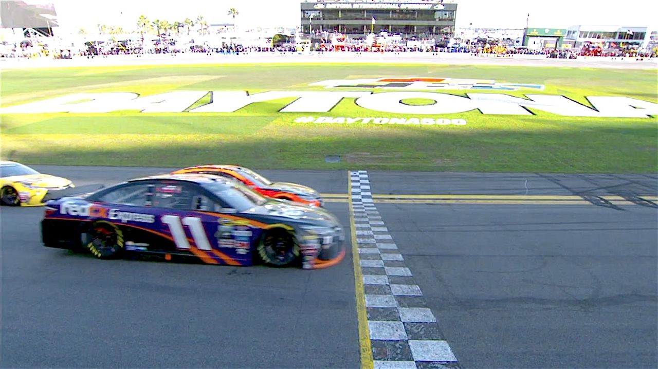 Denny Hamlin wins his first Daytona 500 by a nose