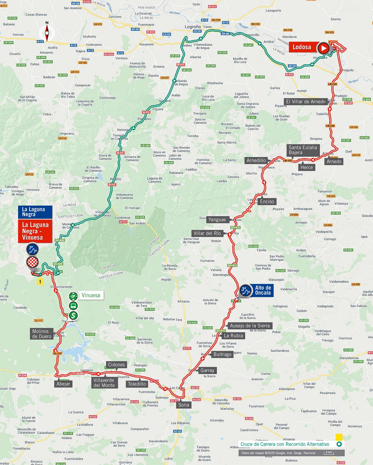 Stage 3 map 2020 Vuelta a Espana