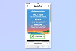 The fourth step to using Instafest, your Instafest lineup