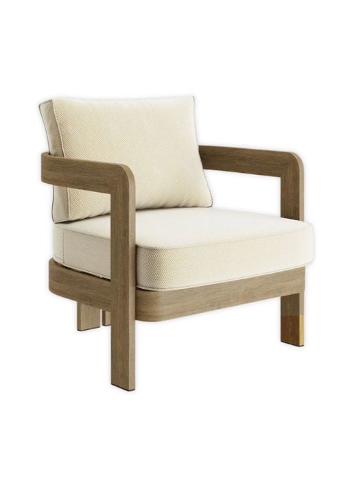 N3 Oak Lounge Chair Cirrus Textured Weave
