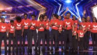 Jesse White Tumbling Team lined up on America's Got Talent Season 21