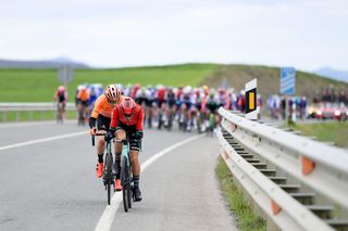 LABASTIDA SPAIN APRIL 03 LR Txomin Juaristi of Spainand Cristian Rodriguez Martin of Spain and Team Arka Samsic attack during the 2nd Itzulia Basque Country Stage 1 a 1654km stage from VitoriaGasteiz to Labastida 527m Itzulia2023 on April 03 2023 in Labastida Spain Photo by David RamosGetty Images