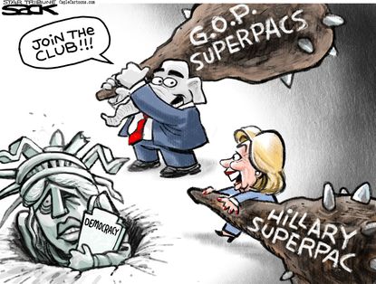Political cartoon U.S. Hillary superpac