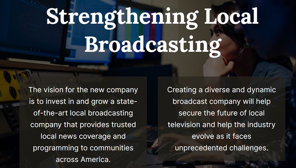 Standard General/Tegna website listing benefits of their merger