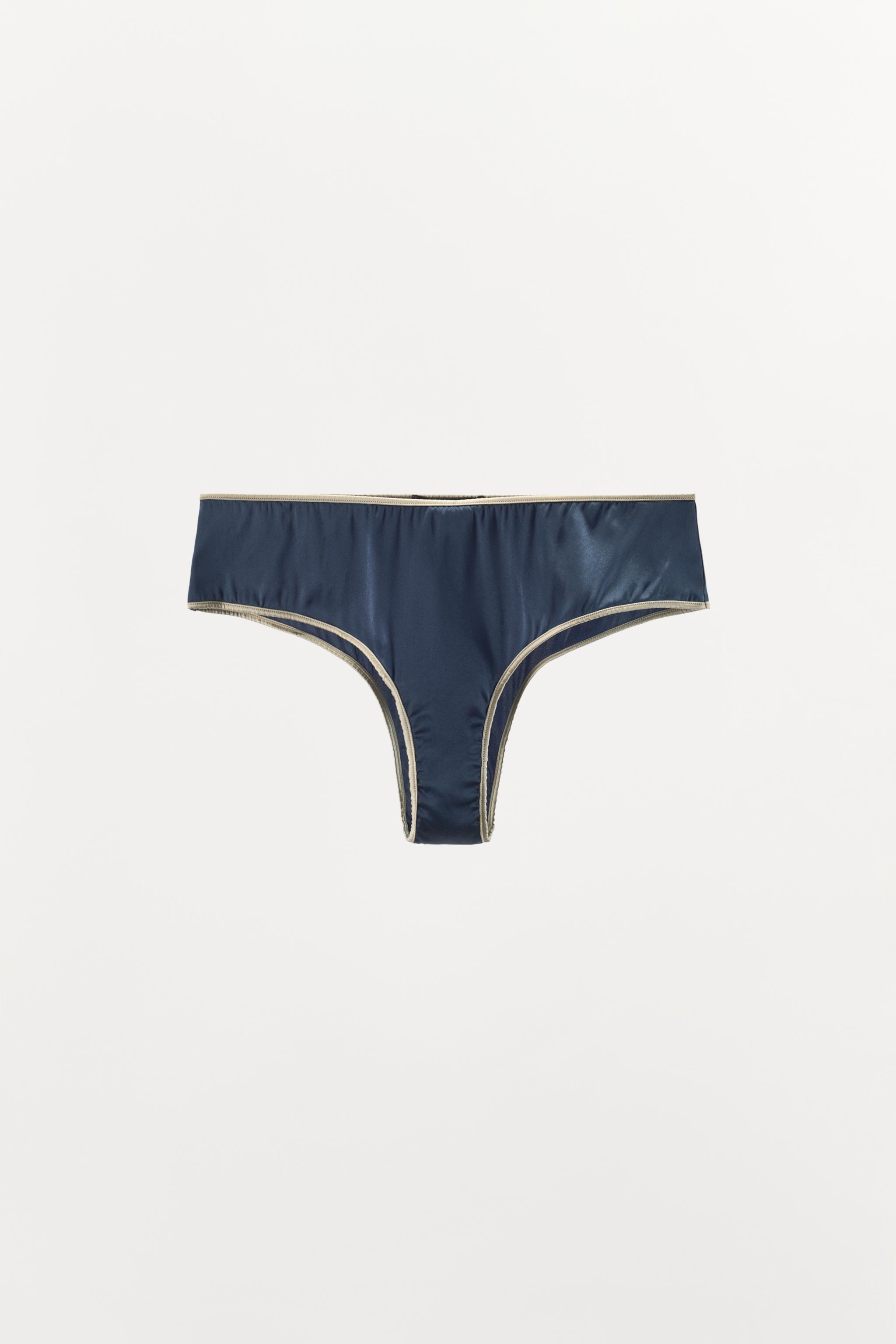 Silk Contrast Strap Panties