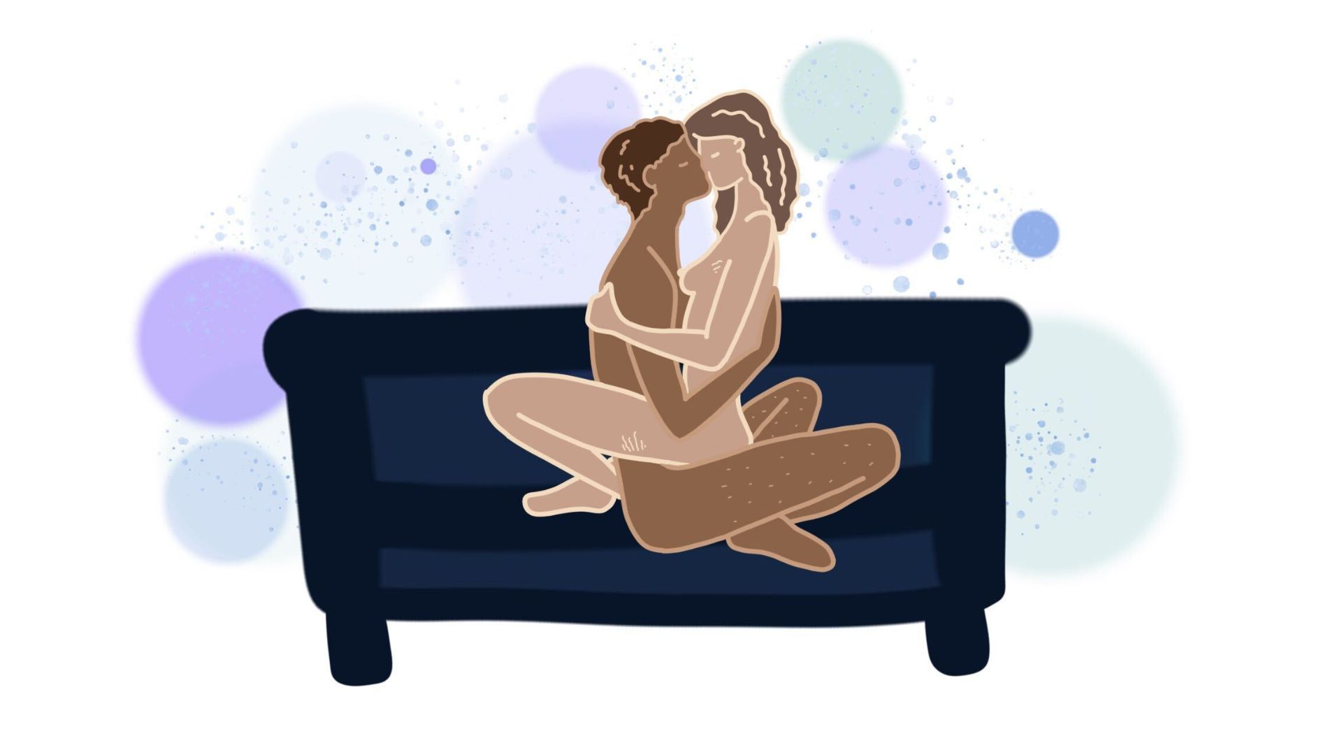 Illustration of the wrap around sofa sex position