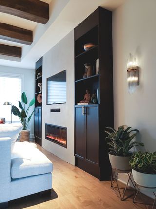 ikea billy bookcase turned into contemporary black wall units