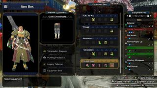monster hunter rise armor skills menu