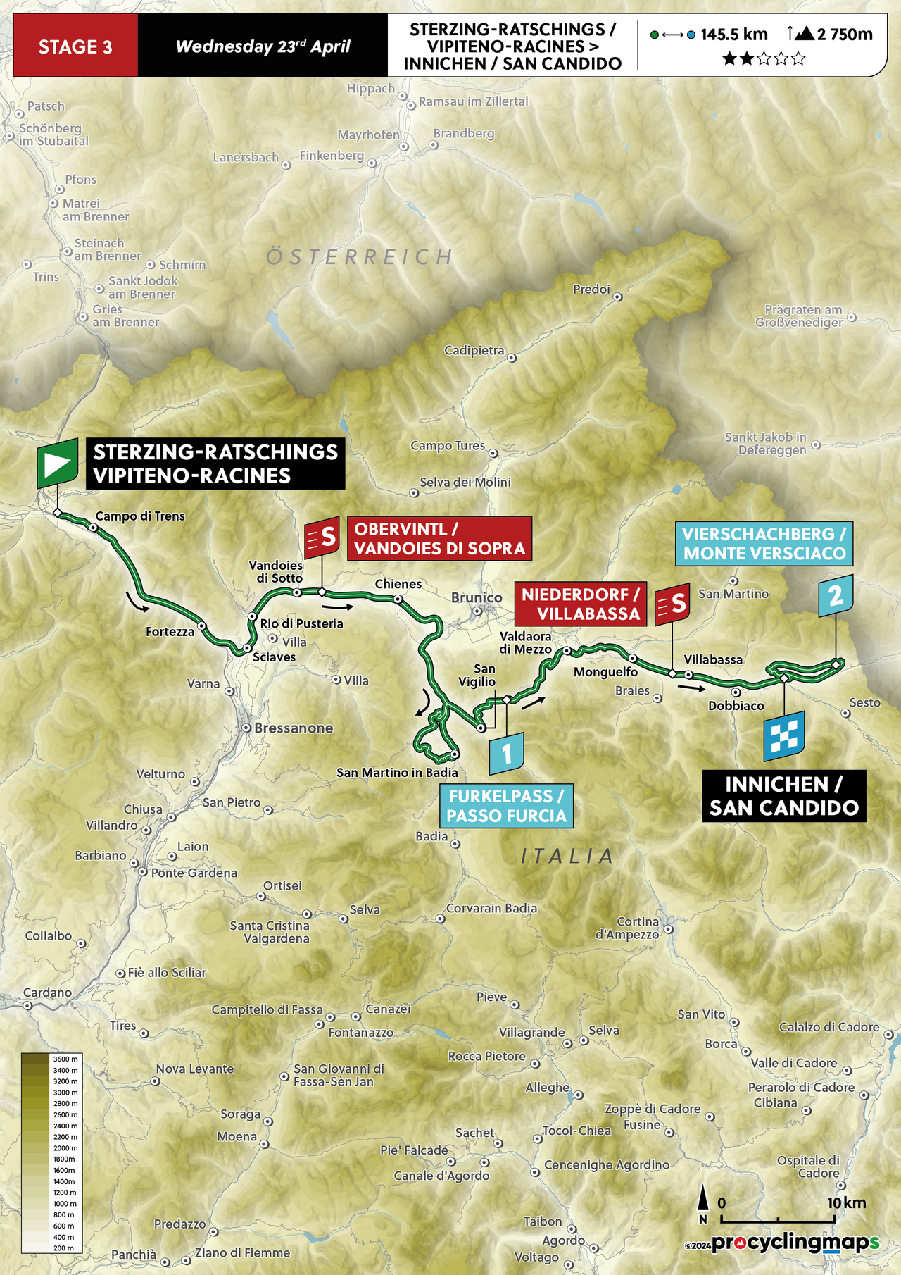Tour of the Alps stage 3 map