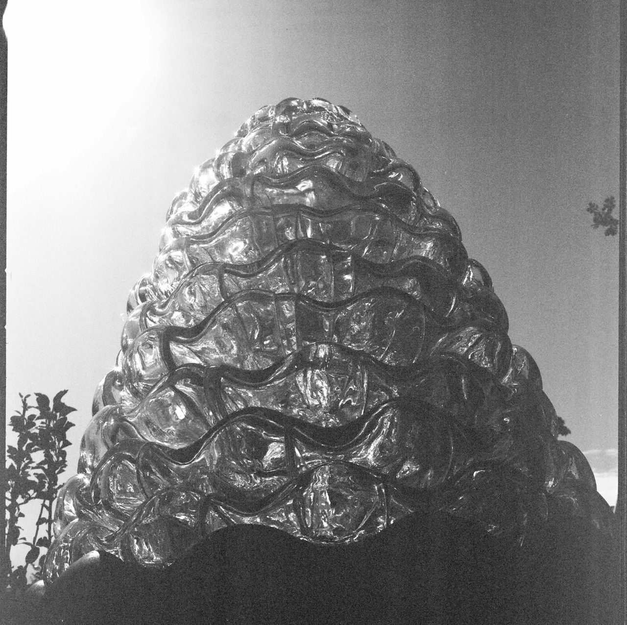 Glass and steel sculpture at Ruinart in Reims, France