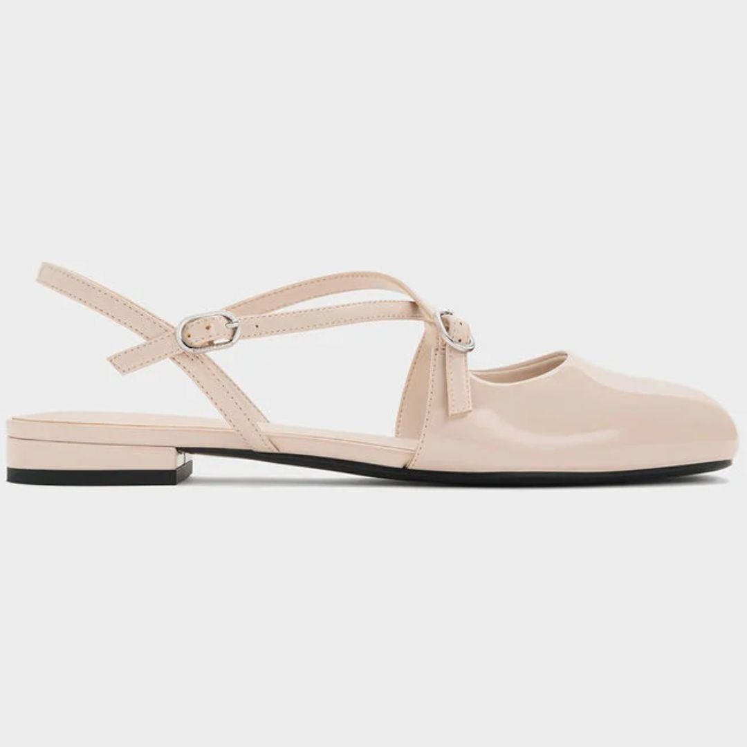 Charles & Keith Patent Crossover Flats