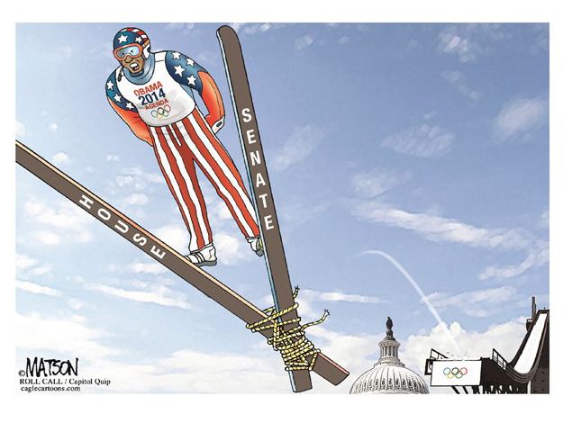 Obama cartoon agenda Olympics