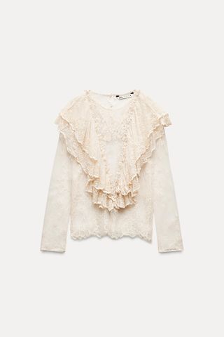 Ruffled Lace Blouse Zw Collection