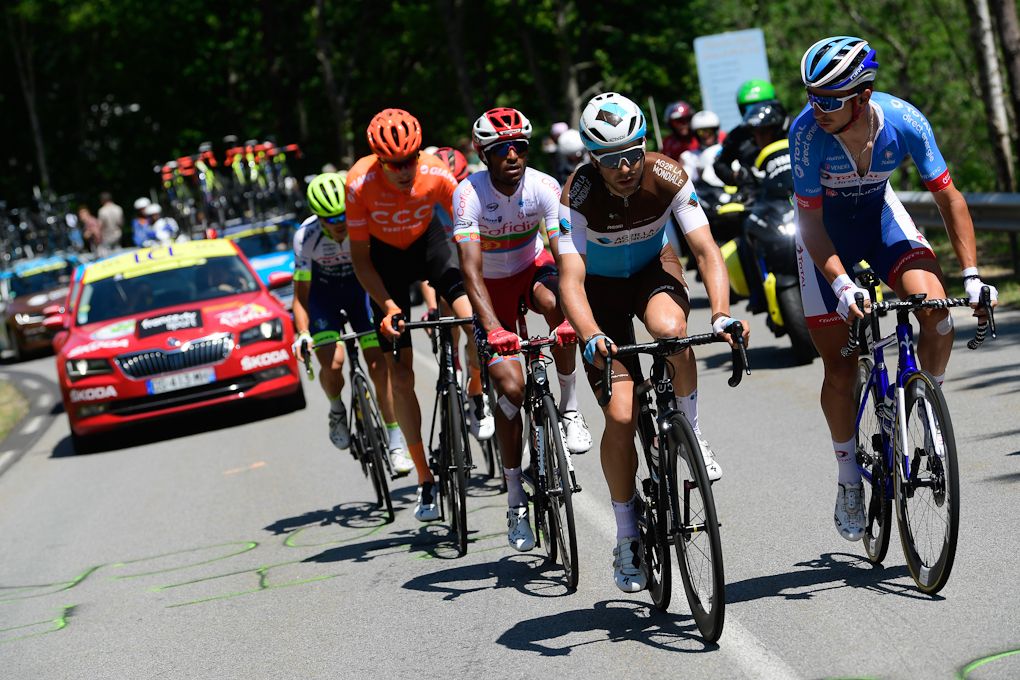The early breakaway during stage 10 at the Tour de France