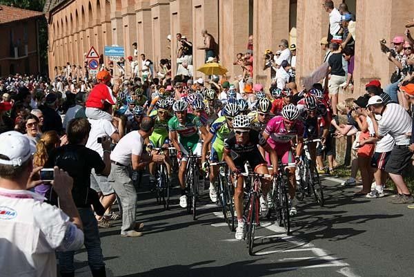 Riders tackle one last climb for the day of five total.