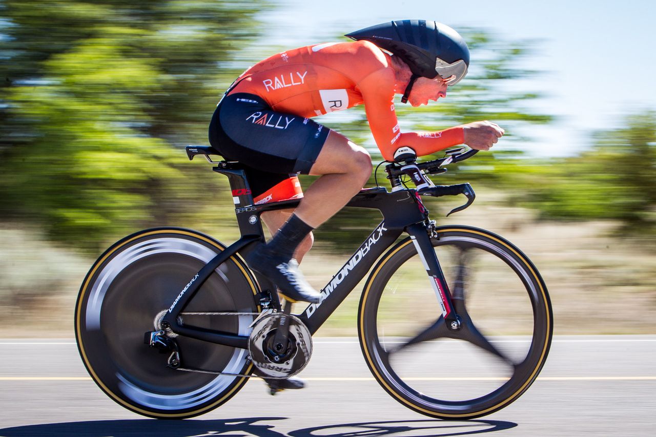 Rally Cycling's Evan Huffman repeated his 2012 win during the Tyrone time trial stage of the 2017 Tour of the Gila