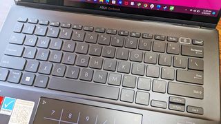 Asus Zenbook 14 OLED keyboard.