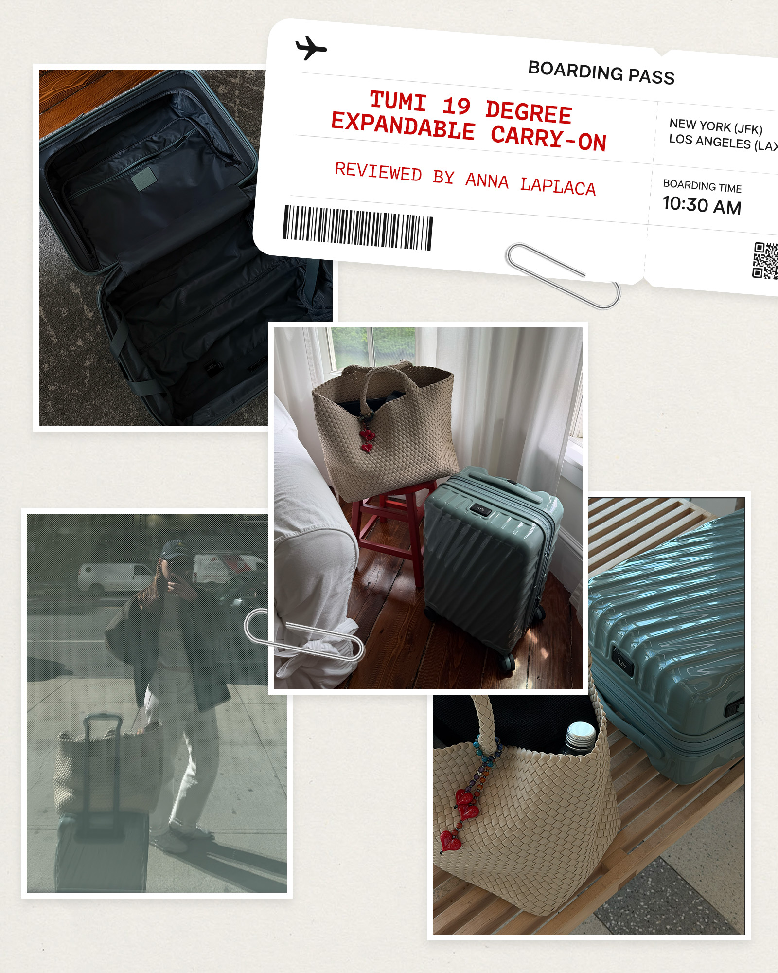 Collage of Tumi's 19 Degree Expandable Carry-On.