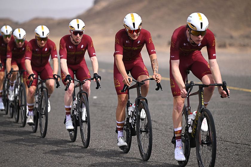 ALULA - CAMEL CUP TRACK, SAUDI ARABIA - JANUARY 27: Sean Christian of United States and Team Modern Adventure Pro Cycling competes during the 6th AlUla Tour 2026, Stage 1 a 158km stage from AlUla Camel Cup Track to AlUla Camel Cup Track on January 27, 2026 in AlUla, Saudi Arabia. (Photo by Dario Belingheri/Getty Images)