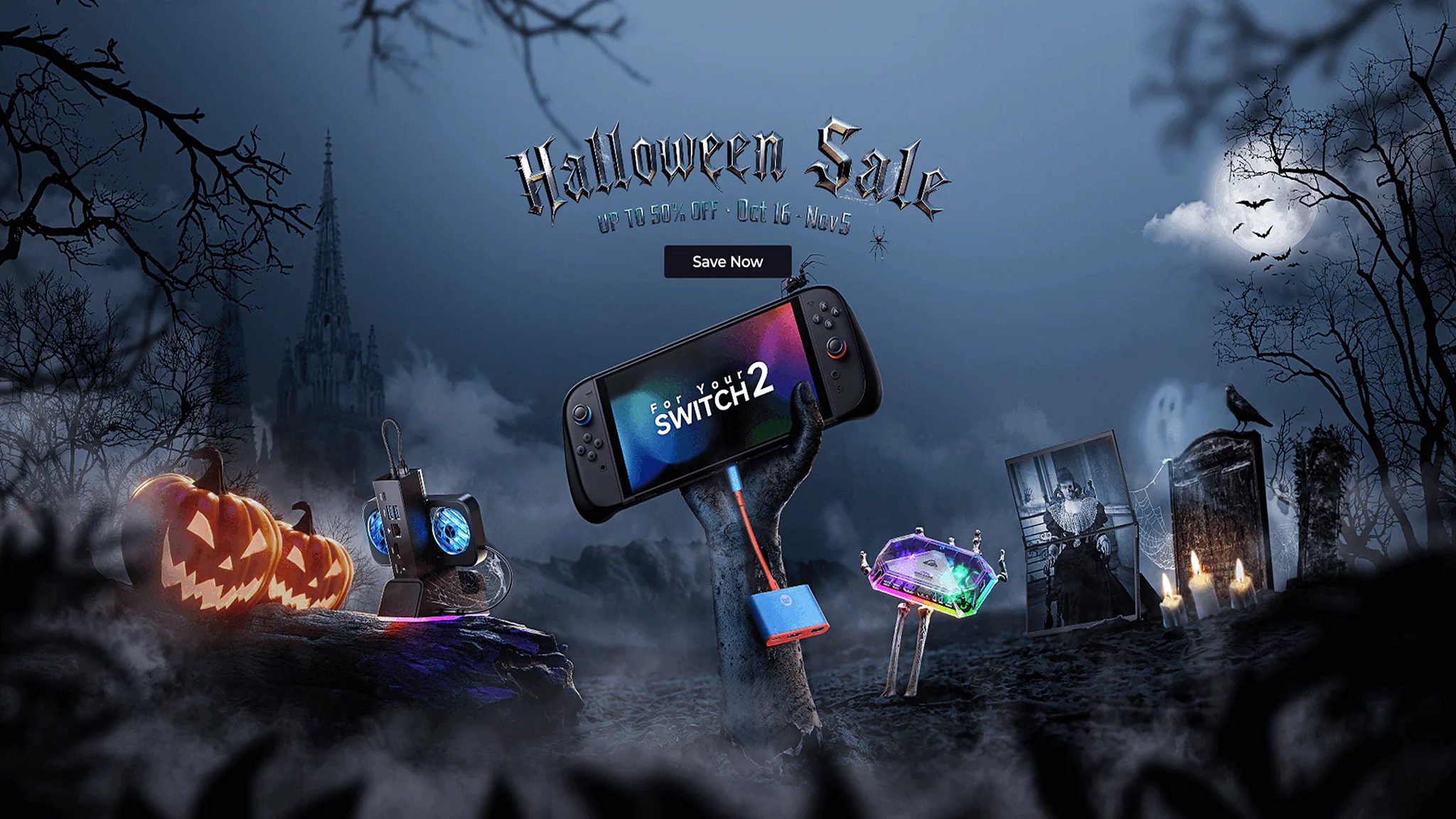 JSAUX's promotional banner for its Halloween Sale event