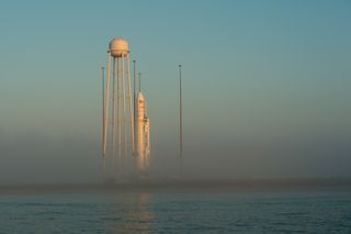 The Antares rocket on its launch pad.