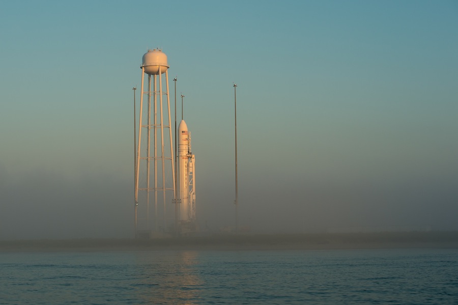 The Antares rocket on its launch pad.