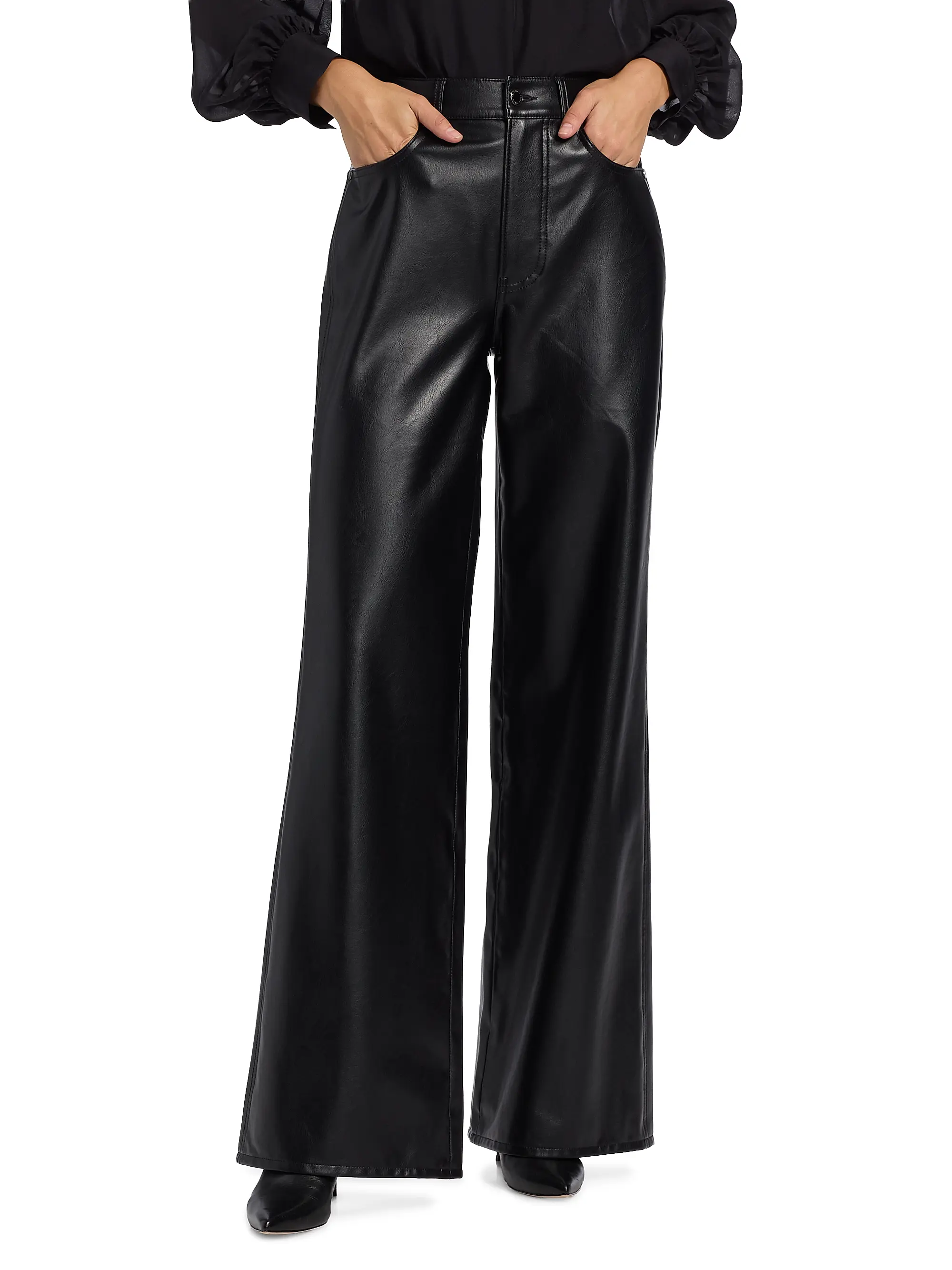 Kasey Faux Leather Wide-Leg Pants