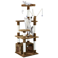Go Pet Club Brown 67in Cat Tree Condo with Dangling Toys Was $129.36