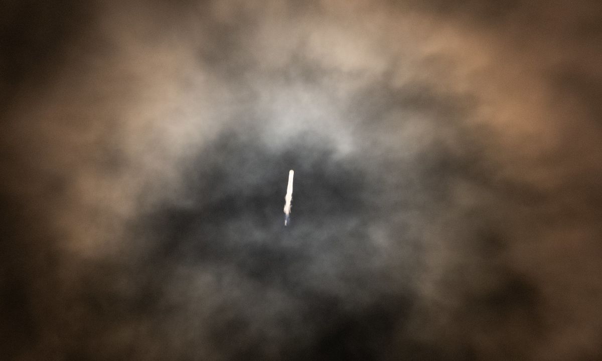 A SpaceX Falcon 9 rocket carrying the company's Crew Dragon spacecraft is launched on NASA&rsquo;s SpaceX Crew-3 mission to the International Space Station with NASA astronauts Raja Chari, Tom Marshburn, Kayla Barron, and ESA (European Space Agency) astronaut Matthias Maurer onboard, Wednesday, Nov. 10, 2021, at NASA&rsquo;s Kennedy Space Center in Florida.