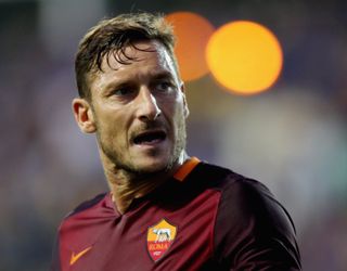 Francesco Totti in action for Roma against Frosinone in September 2015.