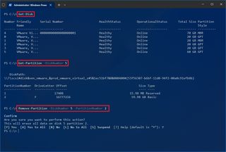 PowerShell remove partition with unassigned letter