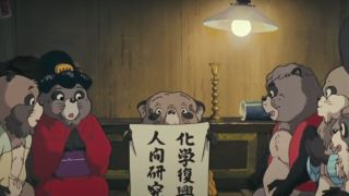 Raccoons forming a plan in Pom Poko