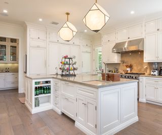 White modern kitchen in Katy Perry's home