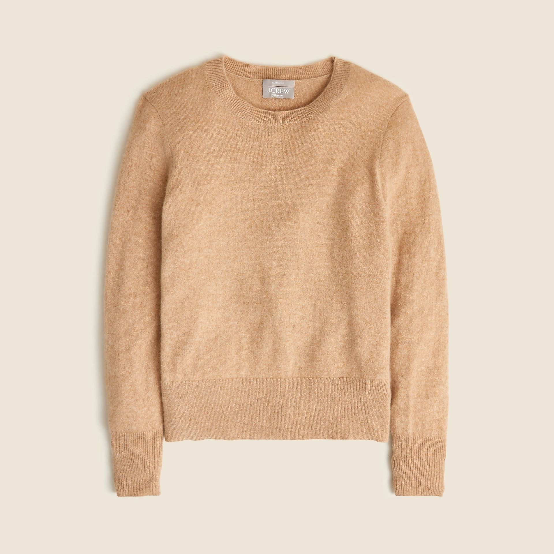 J.Crew, Cashmere Classic-Fit Crewneck Sweater in Hthr Camel