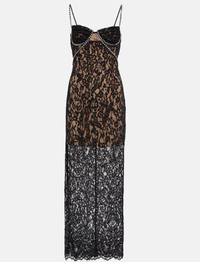 Lace midi dress in black and nude Self Portrait |was £380, now 30% off at £266 