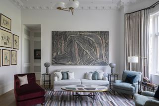 living room rug ideas colorful stripes by Kitesgrove