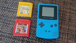 GameBoy Color and Pokemon Red and Yellow cartridges